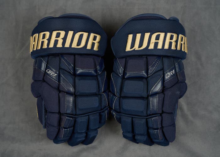 Pro Stock Blue Jackets Warrior Covert QRE 14" Hockey Gloves