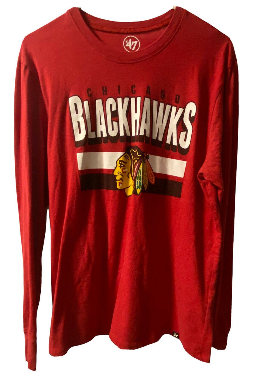 Chicago Blackhawks Black Ultimate Jersey Crest Long Sleeve T Shirt on Sale