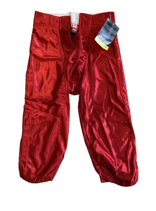 NWT Wilson F5725 Poly Stretch Lustre Lace Up Football Pants Scarlet Youth Small
