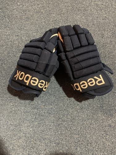 Game Used Blue Reebok STY 4 Pro Stock Gloves Pittsburgh Penguins Team Stock 14”