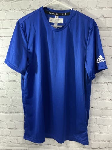 Adidas Climalite Short Sleeve Shirt Size Large Blue Polyester Comfortable  New