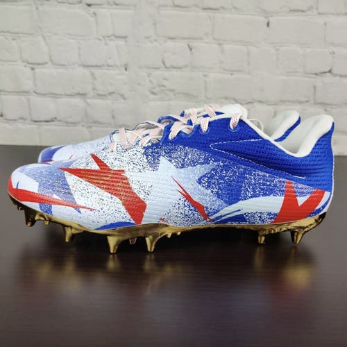 Under Armour UA Blur MC LE USA Men's Football Cleats Sz 12.5 Blue White Red Gold