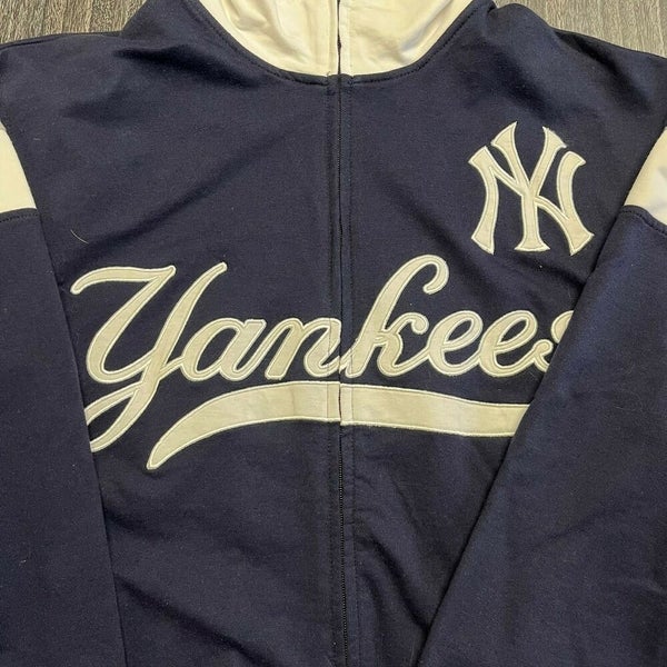 New York Yankees Blue Pullover Windbreaker Warmup Jacket Men's XL NWT