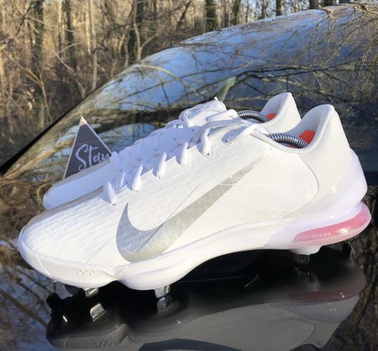 Nike Force Zoom Trout 7 Pro Size 10.5 Baseball Cleats White Metal CQ7224-104