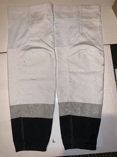 LA Kings Stadium Series White Socks Senior Used Large CCM Pro Stock