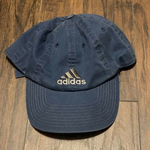 Adidas Three Stripe Blue Logo Slouch Dad Strapback climalite adjustable hat