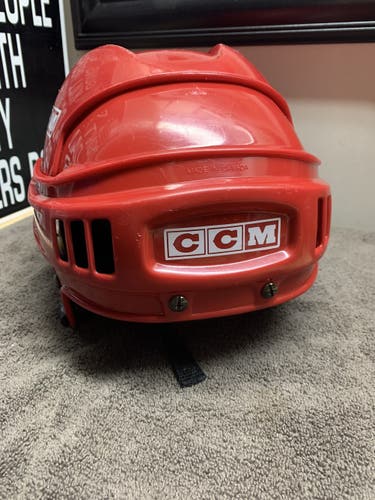 VINTAGE LARGE RED HT2 CCM HOCKEY HELMET