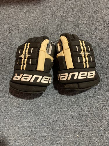 Used Black Bauer BHPRO Pro Stock Gloves Pittsburgh Penguins Byslma 15”