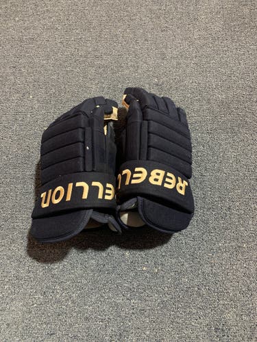 Game Used Blue Rebellion Pro Stock Gloves Pittsburgh Penguins Macintyre 15.5”