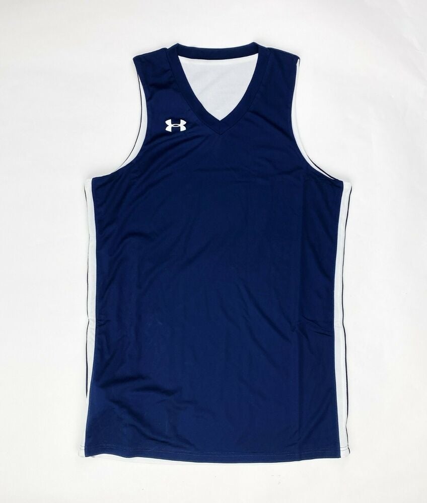 Under Armour Men's Drop Step Reversible Blue/White Basketball Jersey