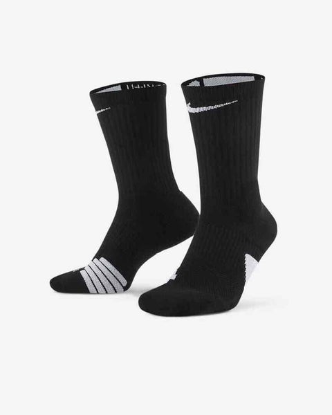 Nike Elite Crew Basketball Socks Small Women's 4-6 Youth 3-5 Black SX7622