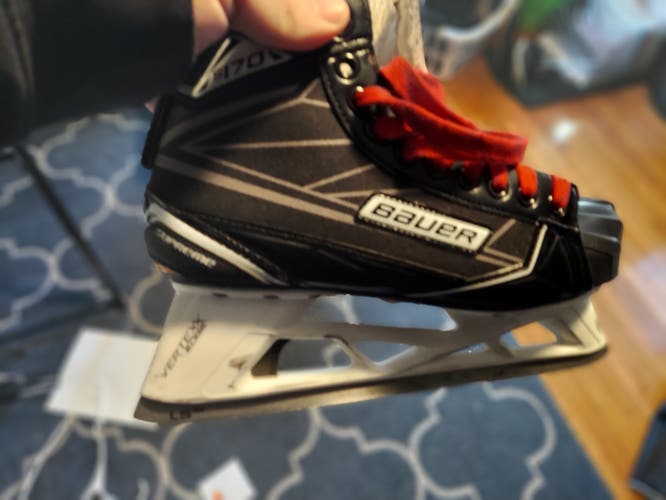 Hockey Goalie Skates Senior Used Bauer Supreme S170 Extra Wide Width Size 7.5