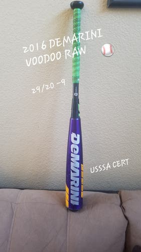 2016 DEMARINI VOODOO RAW 29/20 -9 USSSA BAT