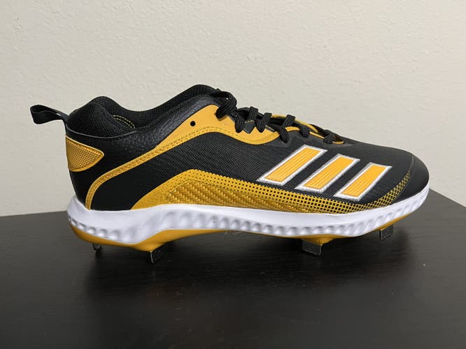 adidas Icon 6 Bounce Metal Baseball Cleats Men's Size 11 FV9346 Yellow / Black / White.