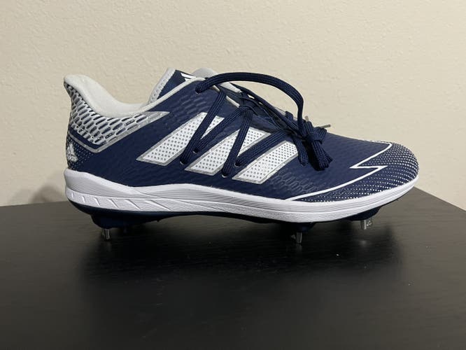Adidas Afterburner 7 Metal Baseball Cleats Men's Size 10 FV9393 Blue / Silver / White