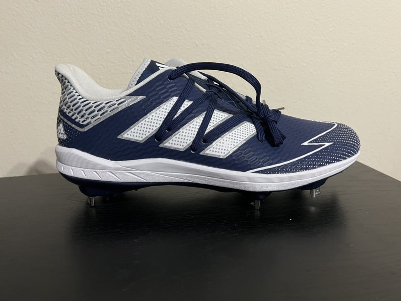 Adidas Afterburner 7 Metal Baseball Cleats Men's Size 10 FV9393 Blue / Silver / White
