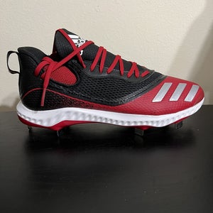 Adidas Icon V Bounce Metal Baseball Cleats Size 12 Red / Black / White