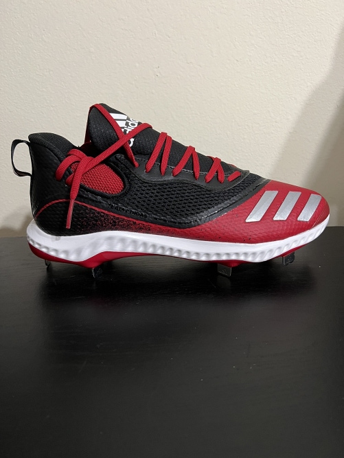 Adidas Icon V Bounce Metal Baseball Cleats Size 12 Red / Black / White