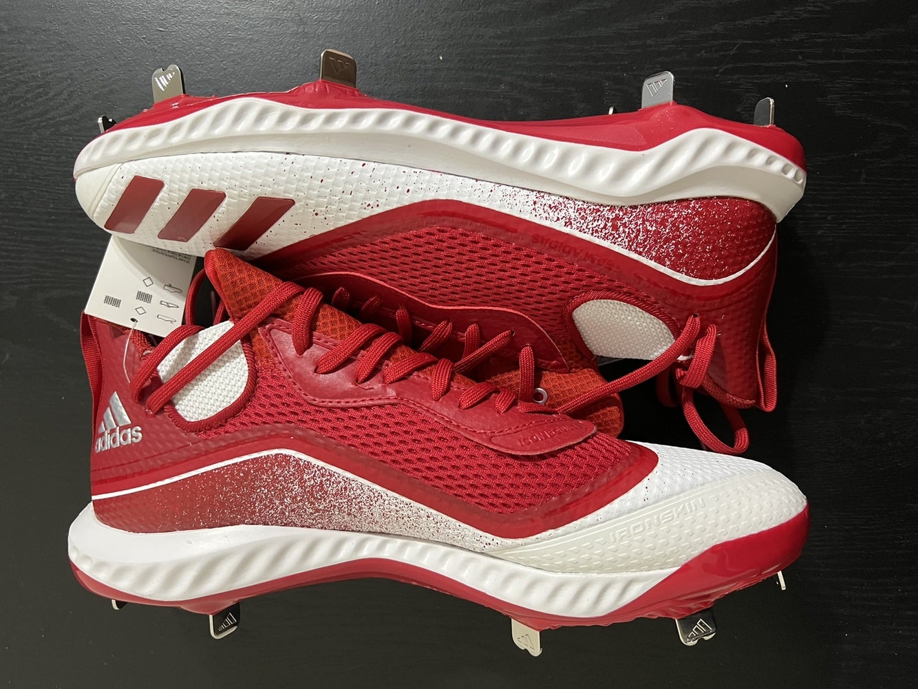 Adidas Boost Icon 4 Metal Baseball Cleats Red 12.5 Adidas Mens Icon Bounce Baseball Cleats Red White Low Top  main image 2