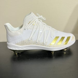 Adidas Afterburner 6 GOLD Metal Baseball Cleats White / Gold Men Size 9