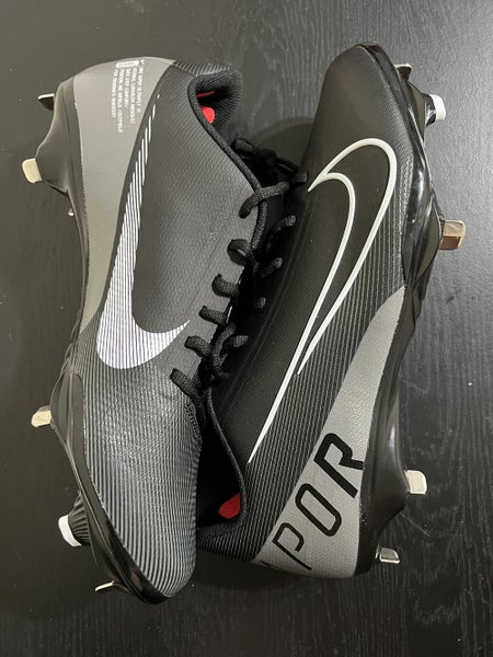 Nike Lunar Vapor Ultrafly Elite Low Metal Mens Baseball Cleats Gray Silver  12.5