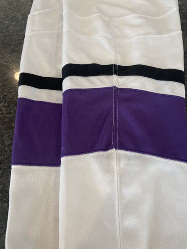 Purple And White Hockey Socks