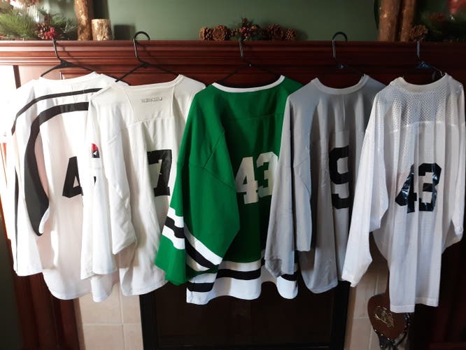 Lot of 5 goalie cut jerseys