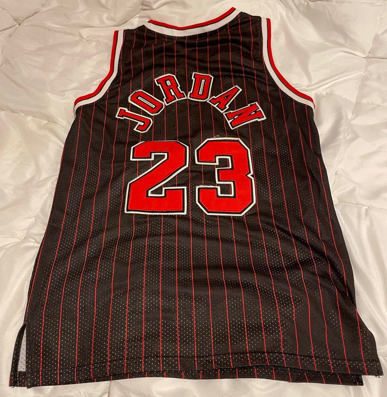 Nike Chicago Bulls Michael Jordan #23 Pro Cut Black Pinstripe Jersey SZ 54