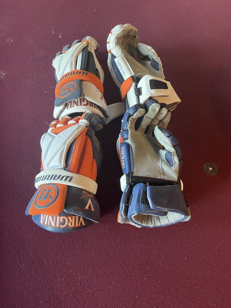 UVA Men's Lacrosse Game Worn Gloves W- arrior Evo Pro
