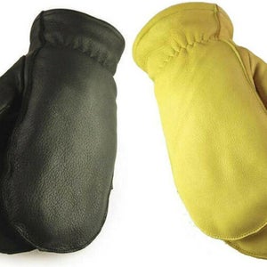 North Star Men's Tan/Black Deerskin Chopper Mitten Sherpa Lined Hand Armor Mitts