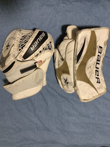 Used Bauer Goalie Glove And Blocker