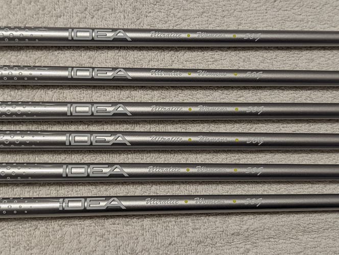 Shaft New Women's Adams Ladies Flex Graphite Iron Shaft Set 6 Shafts 50 Grams .370 Tip