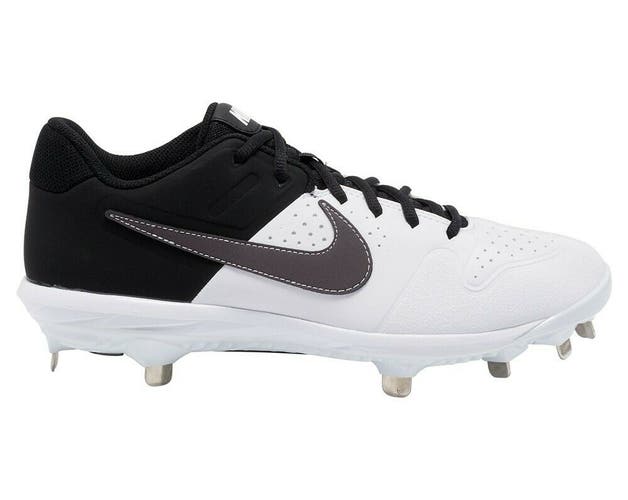 new Nike White Alpha Huarache Varsity Low Metal Cleats mens Size 9.5