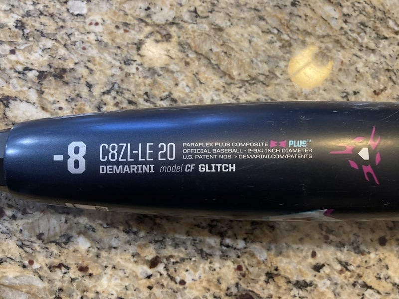 Bat Used USSSA Certified 2020 DeMarini Composite CF Glitch (-8) 23 oz 31"