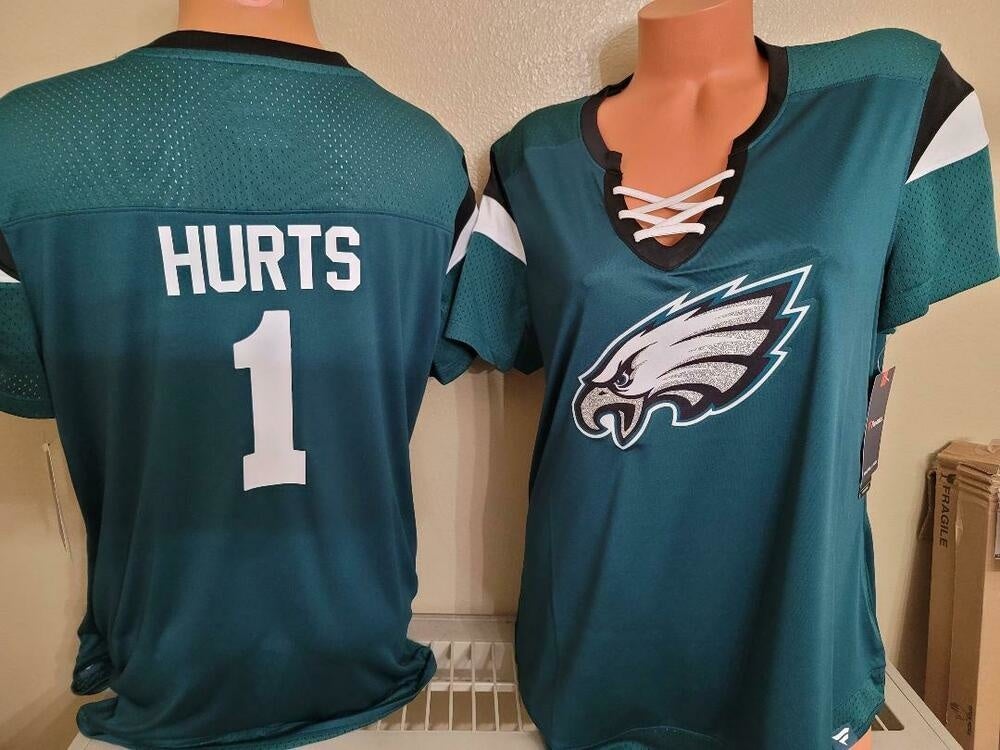 2103 Womens Eagles JALEN HURTS V-Neck Draft Me Laces Football JERSEY New