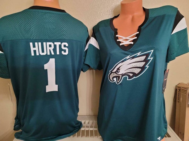 2103 Womens Eagles JALEN HURTS V-Neck Draft Me Laces Football