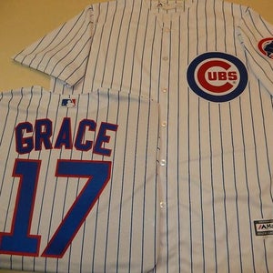 2105 Mens Majestic Chicago Cubs MARK GRACE SEWN Baseball JERSEY All Sizes