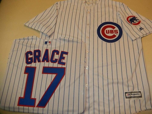 2105 Mens Majestic Chicago Cubs MARK GRACE SEWN Baseball JERSEY All Sizes