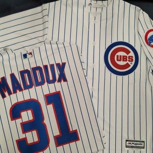 2105 Mens Majestic Chicago Cubs GREG MADDUX SEWN Baseball JERSEY All Sizes