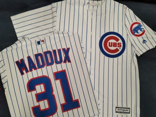 2105 Mens Majestic Chicago Cubs GREG MADDUX SEWN Baseball JERSEY All Sizes