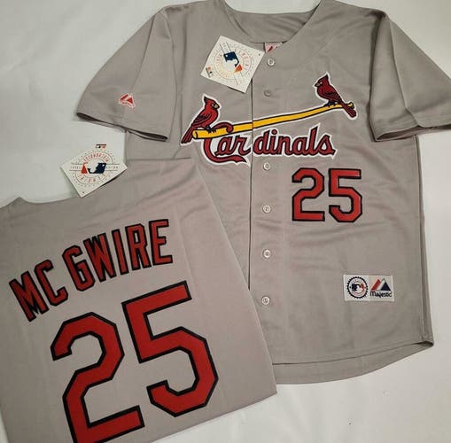 10110 Majestic St Louis Cardinals MARK MCGWIRE Baseball Jersey GRAY New