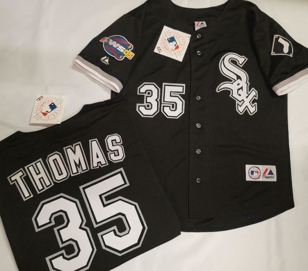 1630 Chicago White Sox FRANK THOMAS 2005 World Series Baseball Jersey WHT  New