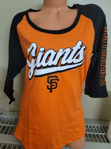 20110 Womens Majestic SAN FRANCISCO GIANTS 3/4 Sleeve Baseball Jersey Shirt New
