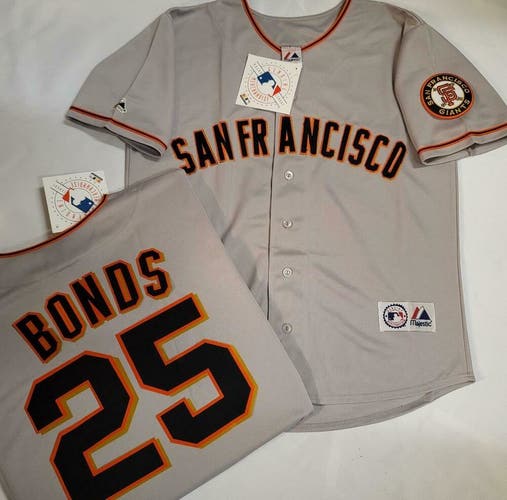 20113 Majestic San Francisco Giants BARRY BONDS Sewn Baseball JERSEY Gray New