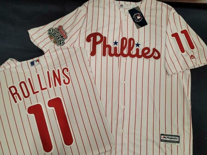 20114 Phillies JIMMY ROLLINS 2008 World Series CHAMPIONS Baseball JERSEY NWT