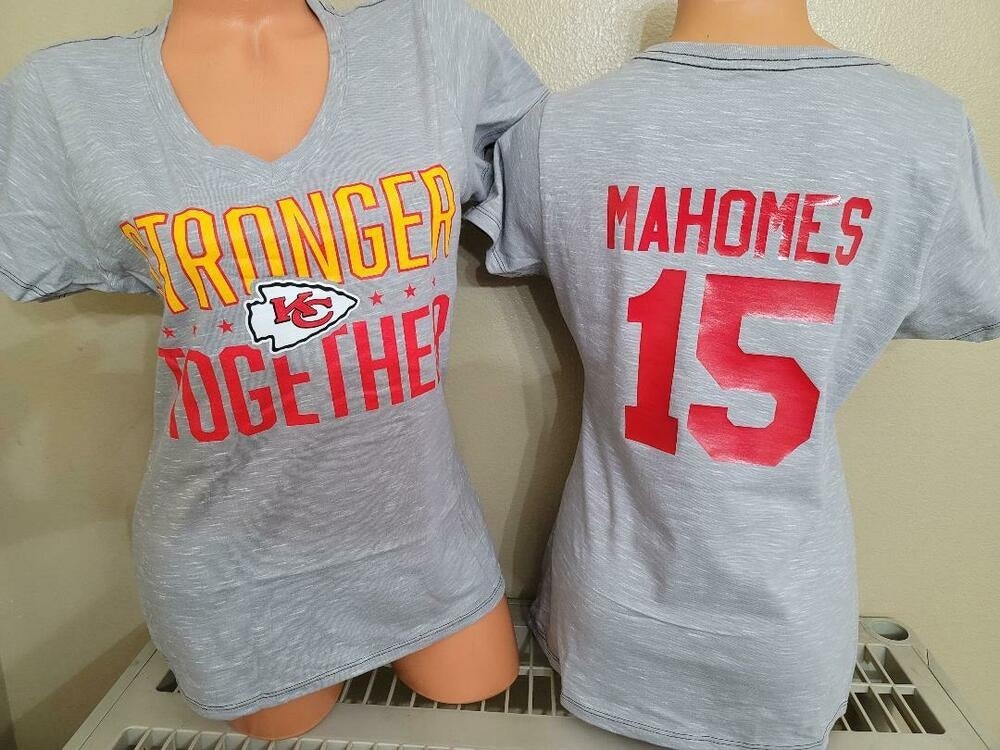 20114 Womens CHIEFS PATRICK MAHOMES V-Neck Stronger Together