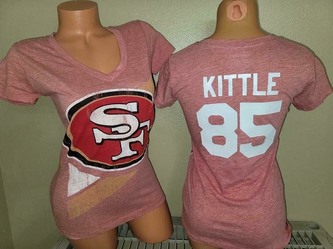20117-1 Womens San Francisco 49ers GEORGE KITTLE V-Neck Football SHIRT NWT