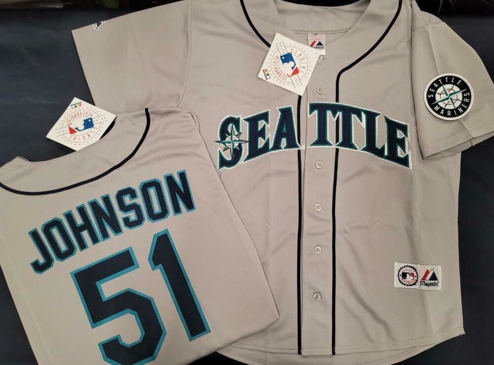 MLB Majestic Seattle Mariners RAnDY JOHNSON Baseball Jersey Sz L