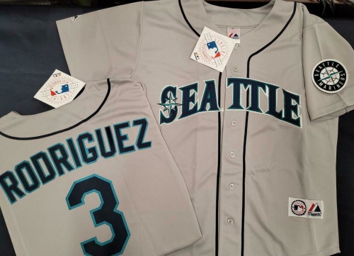 20119 Majestic Seattle Mariners ALEX RODRIGUEZ Sewn Baseball JERSEY GRAY New