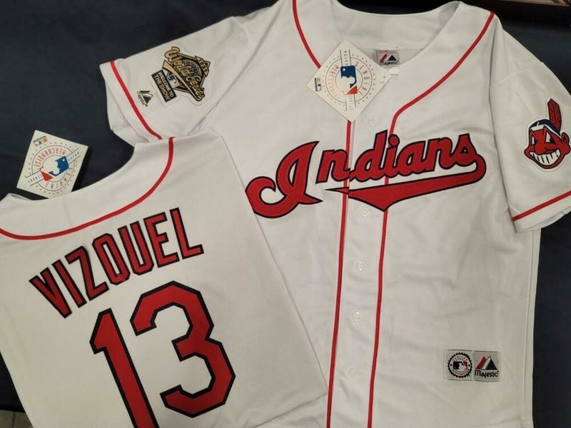 Omar Vizquel 1995 Cleveland Indians Home White World Series Men's Jersey